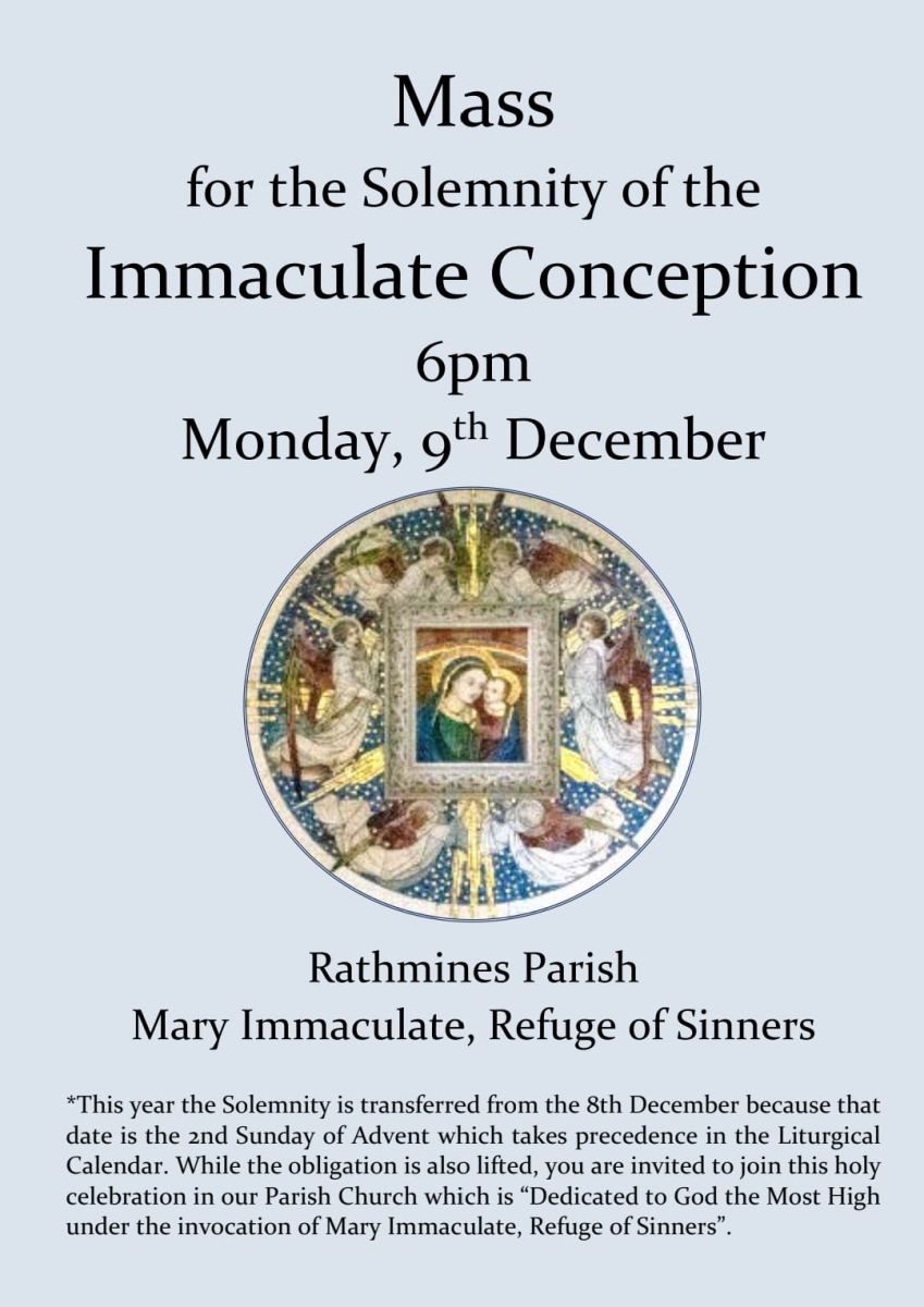 Feast of the Immaculate Conception Rathgar Parish